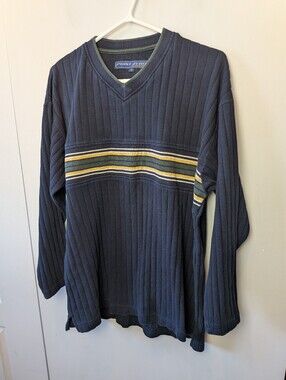 Y2K Vintage POINT ZERO Men V Neck Shirt Size Small Unisex 100% Cotton Ribbed